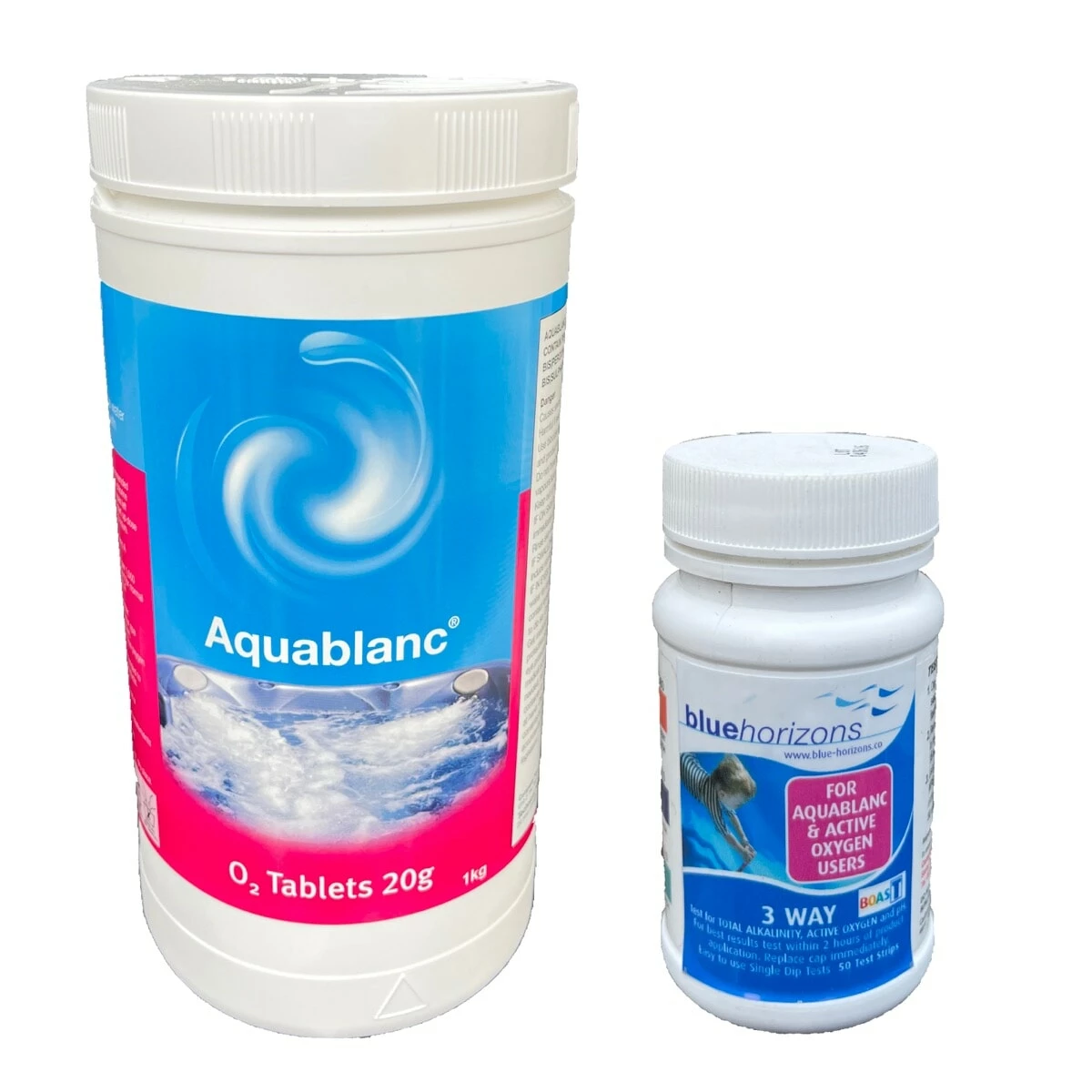 Aquablanc O2 Tablets 1kg + 50 Test Strips 1 Aquablanc O2 Tablets 1kg + 50 Test Strips