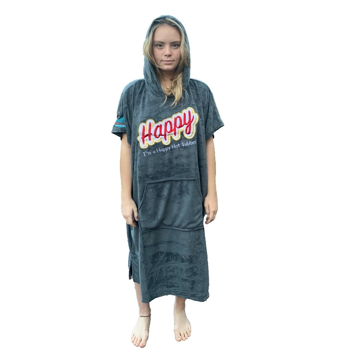 Happy Hot Tubs Towelling Poncho Gown 1 Happy Hot Tubs Towelling Poncho Gown