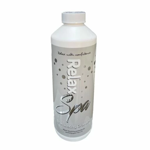 Relax Spa Brominating (Bromine) Granules 1kg -HAPPY HOT TUBS Shop relax spa brominating granules 1