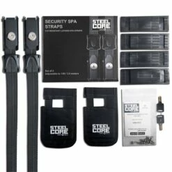 SteelCore Hot Tub Security Straps Black (2 Pack)